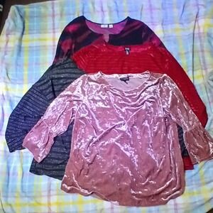 Womens Plus Size Top Bundle Lot of 4,  Sizes 1X-3X